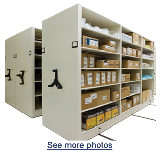 Mechanical-assist-high-density-supply-box-storage-shelving