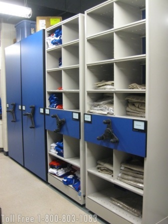 Athletic Equipment Storage Shelving Maximizes Floor space