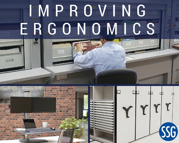 improving ergonomics with high density shelving, adjustable workstations, and lektriever filing