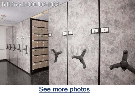 High Density movable shelving Condenses Crime Lab Storage