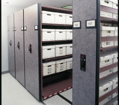 high density rolling box case file shelving racks