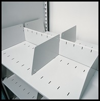 Adjustable metal steel file dividers for open file shelving