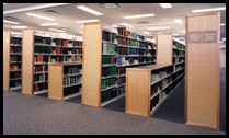 library static shelving stacks houston texas library design