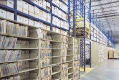 record center consolidation mezzanine vault storage shelving