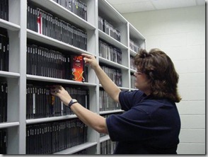 Video-cassette-cd-rom-shelving-property-evidence-shelves-shelf-rack-racks-dvd-mobile-moving-sliding-storage