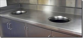 stainless-steel-top-with-cut-openings-sterile-modular-casework-millwork-nonfixed-trash-hospital-medical-fort-worth-tx-abilene