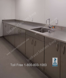 modular casework millwork stainless anti-microbial healthcare hospital furniture