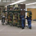 Moving library book shelving fully loaded relocation services dallas san antonio houston little rock austin oklahoma city kansas memphis