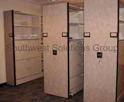 moving file cabinets push button powered floating aisles system Little Rock Fayetteville Bentonville Hot Springs Jonesboro Fort Smith Pine Bluff Arkadelphia Rogers Conway
