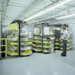 Horizontal carousels save floor space and organize parts
