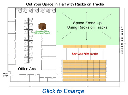 pallet racks on tracks that move rolls on floor rails warehouse racking mobile high density storage