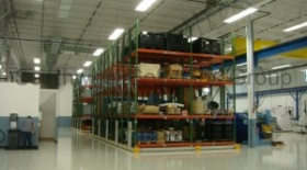 Spacesaver Pallet Racks on Tracks for LEAN warehouse storage