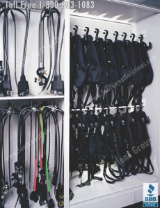 Store Scuba gear and equipment in high density shelving
