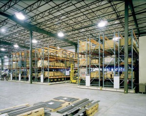 Compact Pallet Racks on Tracks create LEAN warehouse storage areas
