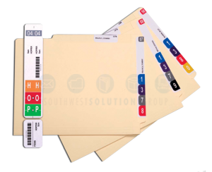 color coded file labels promote organization