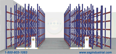 expanding and compressing pallet rack storage systems