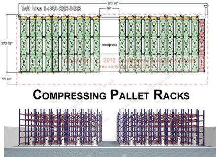 expandable pallet racks compressing storage system 