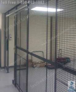 wire cage for police department weapon storage