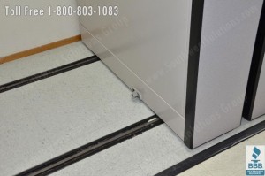 high density shelving floor tracks