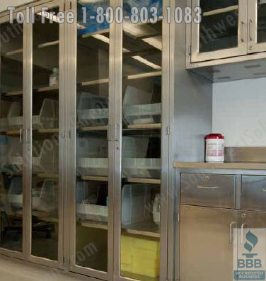 stainless steel casework cabinets and Antimicrobial Agion Coated Cabinets Charleston Columbia Florence Greenville 