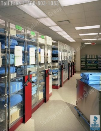 Surgical Supply Storage Moving Shelving System 