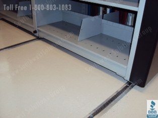 High Density Document Storage Shelves Floor Tracks