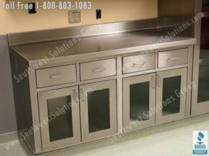 Stainless Steel Modular Medical Casework Cabinets Jackson Gulfport Southaven Hattiesburg Mississippi