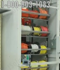 Rolled Spool Wire Storage Carousel stores a high capacity of wires and cables