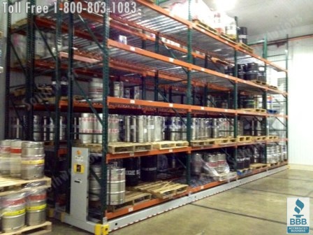 High Density Pallet Racks in a beer distributor's temperature controlled warehouse
