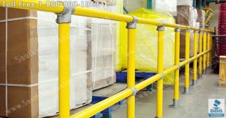 OSHA Safety Barriers Railings with 2 rails protecting people from hazards