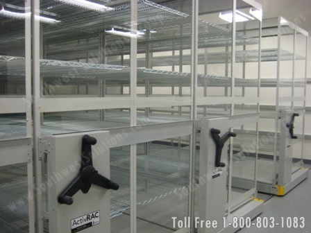 Stainless Wire Shelves used for medical drug storage in a temperature regulated room