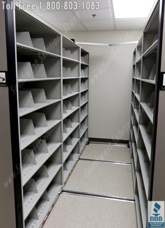 Electric File Shelving for storing the bank's mortgage file folders
