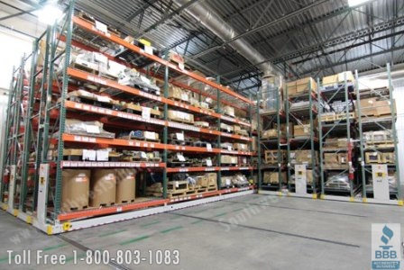 Mobile Pallet Racking Storage System in a climate controlled warehouse for beer storage