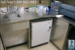 Stainless Steel Medical Millwork Sink, Work Surface and Bottom Cabinets