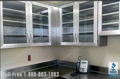 Medical Movable Millwork made of Stainless Steel with Glass Doors