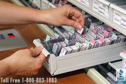 medical glass slides can be easily stored in electric rotating storage cabinets