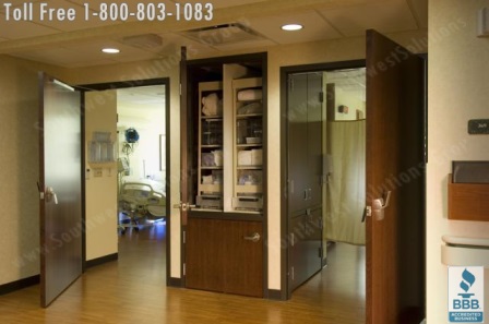 This hospital supply storage system reduces people entering patient rooms to prevent HAIs