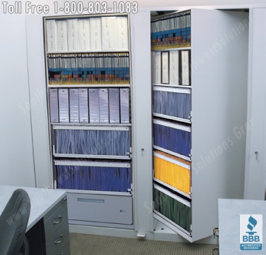 rotary file cabinets provide spinning double deep storage Seattle Spokane Tacoma Vancouver Washington