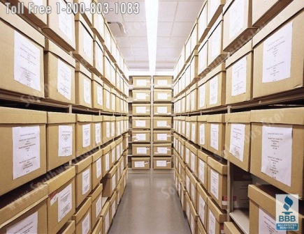 Archival box racks efficiently store file boxes Seattle Spokane Tacoma Vancouver Washington