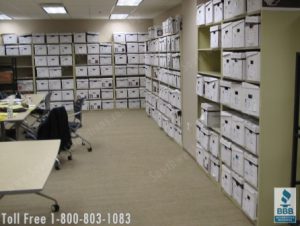 Box storage shelving organizes file boxes Seattle Spokane Tacoma Vancouver Washington
