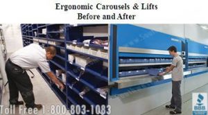before and after ergonomic carousels were installed to increase safety