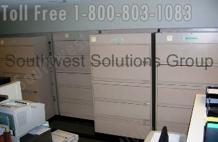 filing cabinets turned into a sliding double deep storage system Tulsa Broken Arrow Muskogee Durant Fayetteville Rogers Bentonville 