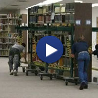 moving fully loaded library shelving video Tulsa Broken Arrow Muskogee Durant Fayetteville Rogers Bentonville