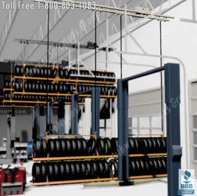 easy to access automotive tire storage system