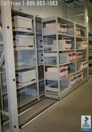 record center with bi-file sliding shelving