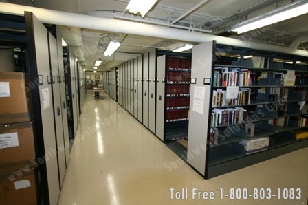 university library uses high density shelving