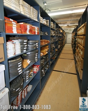 high density storage shelving for university library book collections