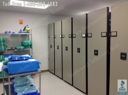 increase capacity storing operating room surgical supplies in movable shelving