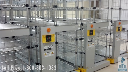 push button mobile wire shelves for medical supplies