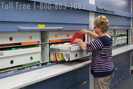 storing medical records and patient charts in electric file cabinets